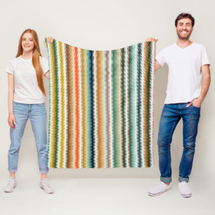 Farbenfrohes Zickzack-Muster in vielen Farben Fleecedecke