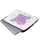 Farbenfrohes Zitat in Blasenlettern Laptopschutzhülle (Vorne Knopf)
