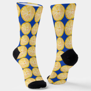 Farbenfrohes Zitrus-Limonen-Fruchtmuster Socken