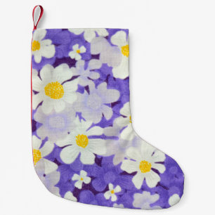 Farbenfroht Vintage: Nahtloses Blumenmuster Kleiner Weihnachtsstrumpf