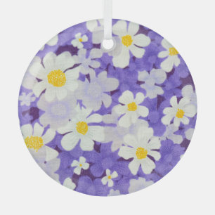 Farbenfroht Vintage: Nahtloses Blumenmuster Ornament Aus Glas