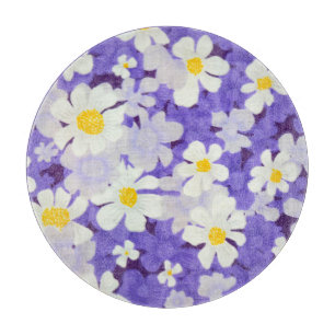 Farbenfroht Vintage: Nahtloses Blumenmuster Schneidebrett