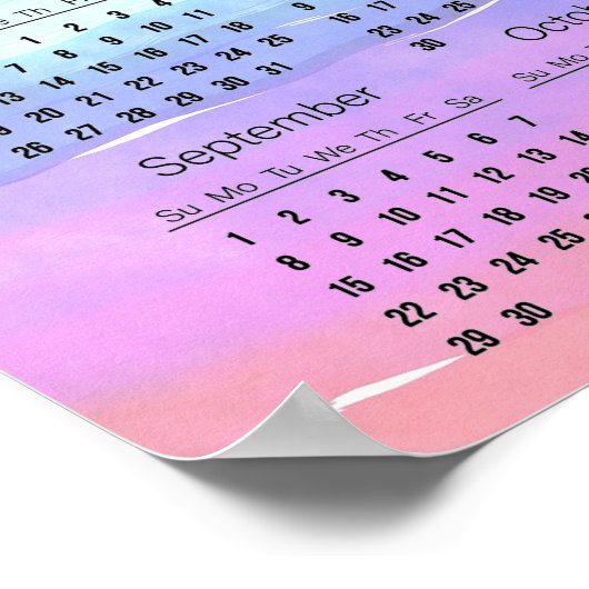 Farbenfrost-Design 2024 Kalender-Poster Poster (Ecke)