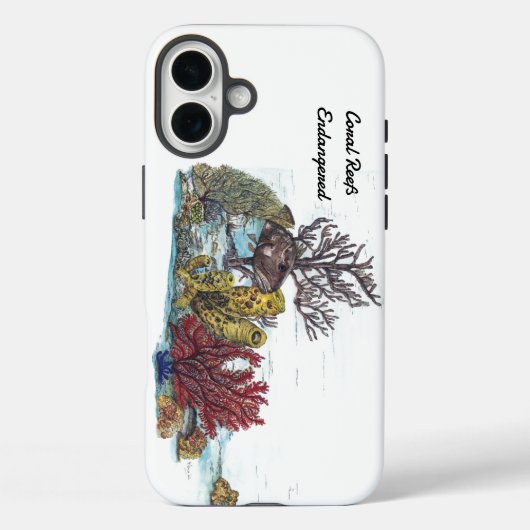 Farbengefährdetes handbemaltes Korallenriff Case-Mate iPhone Hülle (Rückseite)