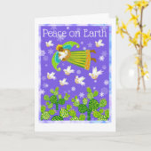 Farbengel und Tauben verbreiten die Hoffnung auf F Karte (Gelbe Blume)