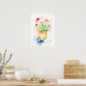 Farbengeran aus Terrakotta Poster (Küche)