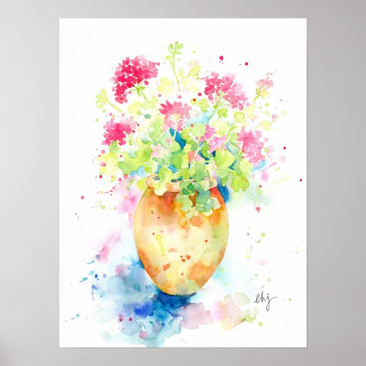 Farbengeran aus Terrakotta Poster (Vorne)