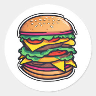 Farbengeschichtete Burgers Bursting Flavours 014 Runder Aufkleber
