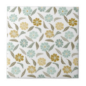 Farbengrün-braun-Retromuster Fliese (Vorderseite)