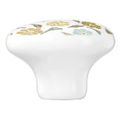 Farbengrün-braun-Retromuster Keramikknauf (Seitenansicht)