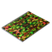 Farbengrün, gelb bis rot mit Federn. Notizblock (Linke Seite)