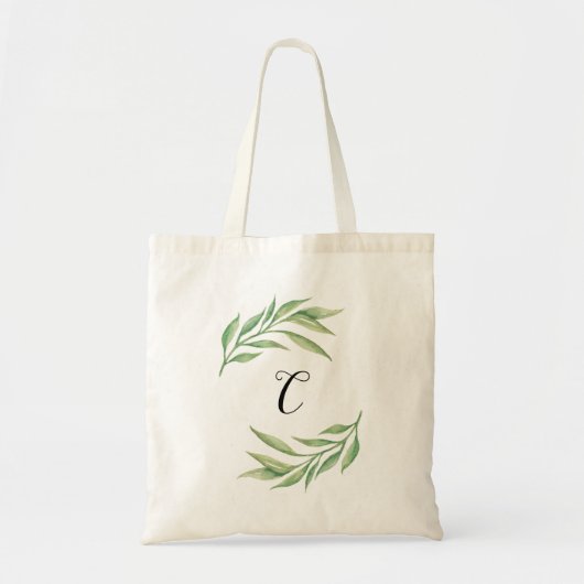 Farbengrün Monogram personlisiert Tote Bag Tragetasche (Vorne)