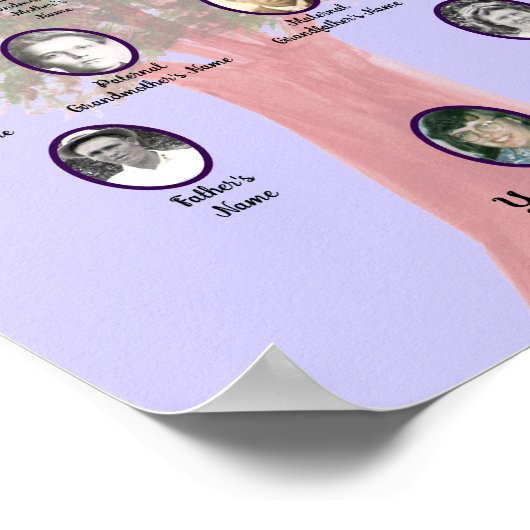 Farbengrüner Tree Blaues Poster (Ecke)