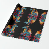 Farbenkleiner Drache Geschenkpapier (Ungerollt)