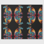 Farbenkleiner Drache Geschenkpapier (Flach)