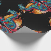 Farbenkleiner Drache Geschenkpapier (Ecke)