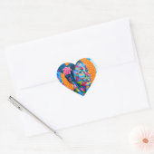 Farbenkunst Herz-Aufkleber (Umschlag)