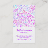 Farbenleder Feather farbenfroh Modernes Muster Visitenkarte (Rückseite)