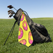 Farbenloses Donut-Muster, bunte Bonbons Golfhandtuch (Gras)