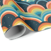 Farbenloses Muster mit Regenbogen und Sternen Geschenkpapier (Rolleneckpunkt)