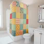 Farbenloses Patchwork mit abstraktem Muster Duschvorhang (Beispiel)
