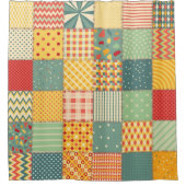 Farbenloses Patchwork mit abstraktem Muster  Duschvorhang (Vorderseite)