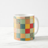 Farbenloses Patchwork mit abstraktem Muster Kaffeetasse (VorderseiteRechts)