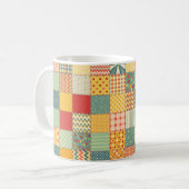 Farbenloses Patchwork mit abstraktem Muster Kaffeetasse (Vorderseite Links)