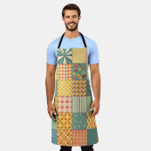 Farbenloses Patchwork mit abstraktem Muster Schürze (Getragen)