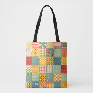 Farbenloses Patchwork mit abstraktem Muster Tasche