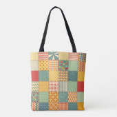 Farbenloses Patchwork mit abstraktem Muster Tasche (Rückseite)
