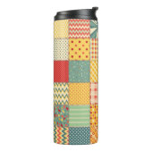 Farbenloses Patchwork mit abstraktem Muster Thermosbecher (Nach links gedreht)
