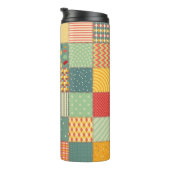 Farbenloses Patchwork mit abstraktem Muster Thermosbecher (Nach rechts gedreht)