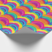 Farbenloses Regenbogen- und Wellenmuster Geschenkpapier (Ecke)
