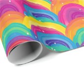 Farbenloses Regenbogen- und Wellenmuster Geschenkpapier (Rolleneckpunkt)