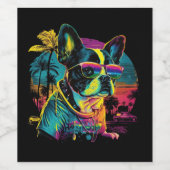 Farbenmalerei mit schwarzem Hintergrund Weinetikett (Einzelnes Label)