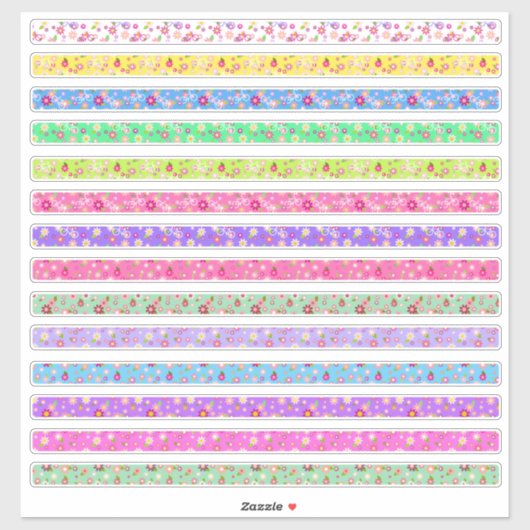 Farbenpalette der kleinen Blumenbänder Aufkleber (Blatt)