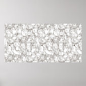 Farbenpapier der Katze Poster (Vorne)