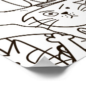 Farbenpapier der Katze Poster (Ecke)