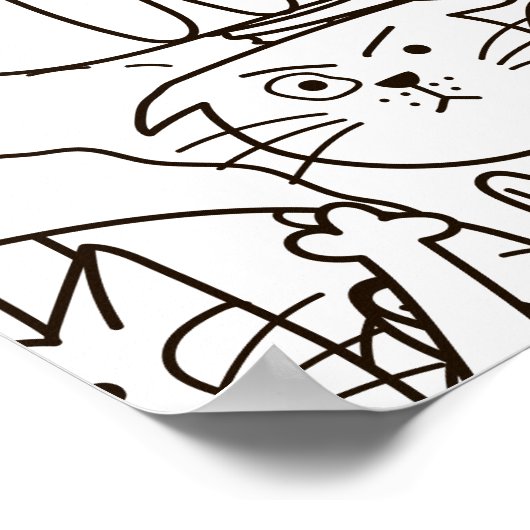 Farbenpapier der Katze Poster (Ecke)