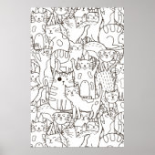 Farbenpapier der Katze Poster (Vorne)