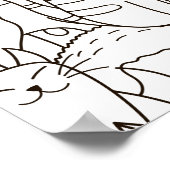 Farbenpapier der Katze Poster (Ecke)