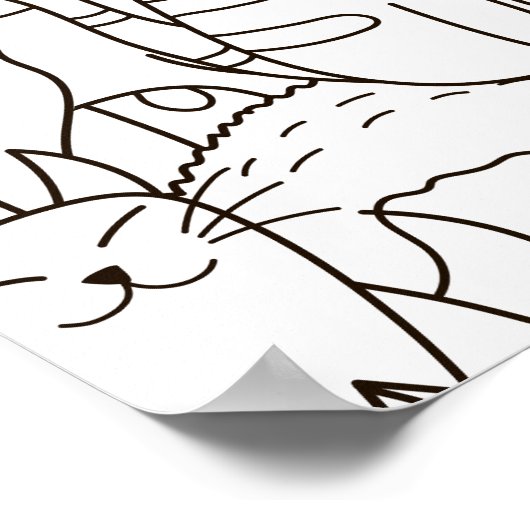 Farbenpapier der Katze Poster (Ecke)