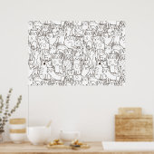 Farbenpapier der Katze Poster (Küche)