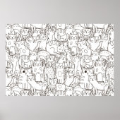 Farbenpapier der Katze Poster (Vorne)