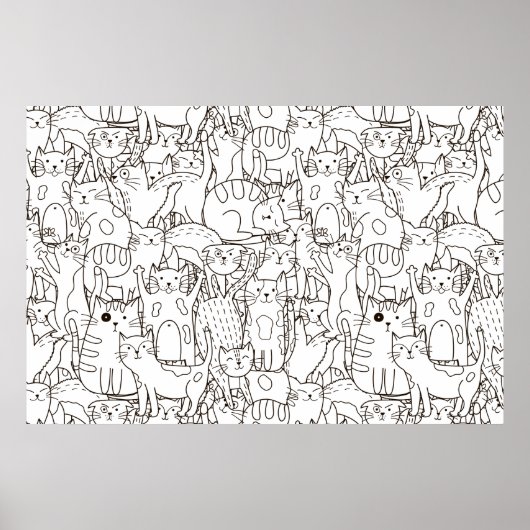 Farbenpapier der Katze Poster (Vorne)