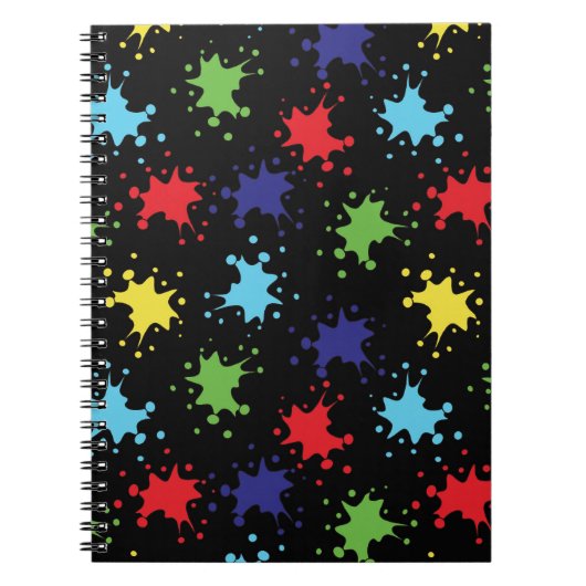 Farbenplash: Künstlerisches Paint-Spritzer-Noteboo Notizblock (Vorderseite)