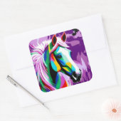 Farbenpony Quadratischer Aufkleber (Umschlag)