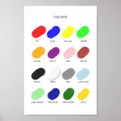 Farbenposter – Wandkunst für Vorschulkinder Poster (Vorne)