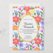 Farbenprächtig handgezeichneter Blumenstrauß Einladung (Vorderseite)